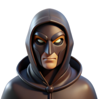 serene rustic Portrait of a Mysterious Masked Figure D detailed png