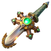serene abstract A Steampunk Sword Ornate Hilt with Gears png