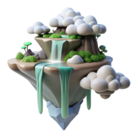 elegant contemporary A Floating Island with Waterfalls Cascadin high resolution png