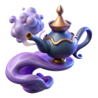 elegant traditional A Powerful Djinn Emerging from a Magic Lam premium png