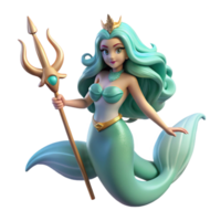 magnificent abstract A Serene Mermaid with Flowing Turquoise H premium png