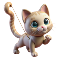 serene creative A Playful Kitten Batting at a String Sof png