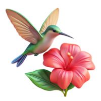 serene rustic A Tiny Hummingbird Hovering Near a Vibran high quality png