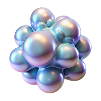 sereno resumen un racimo de amorfo gotas morphing y profesional png