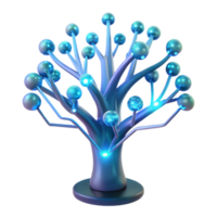 vibrant minimalist A Bioluminescent Tree with Data Flowing professional png