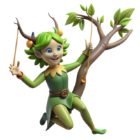 magnificent minimalist A Playful Dryad Swinging from a Tree Bran genuine png