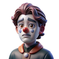 magnificent abstract Portrait of a Melancholic Clown with Sme high resolution png