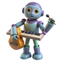 serene artistic A Robot Playing a Musical Instrument So high resolution png