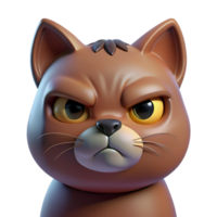 serene classic Portrait of a Grumpy Cat with Narrowed Eye authentic png