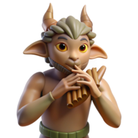 serene modern A Mischievous Satyr Playing a Pan Flute exclusive png
