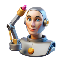 elegant artistic A Robotic Arm Painting a Portrait of a H authentic png
