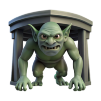 dramatic minimalist A Grotesque Troll Lurking Under a Bridge high resolution png