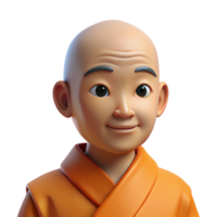 vibrant rustic Portrait of a Serene Monk with Shaved He original png