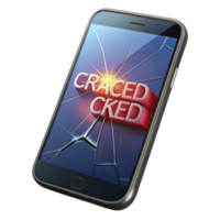 vibrant creative Cracked Smartphone Screen Data Display authentic png