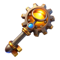 magnificent rustic A Steampunk Key with Intricate Gears and F genuine png