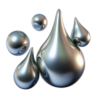 elegant abstract Liquid Mercury Droplets Morphing Into Abs authentic png
