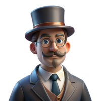 dramatic artistic Portrait of a Sophisticated Gentleman Wit premium png