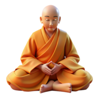 beautiful minimalist Portrait of a Serene Monk in Flowing Robe high quality png