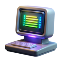 elegant modern A Vintage Computer Its Screen Displaying high resolution png