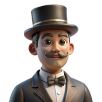 beautiful abstract Portrait of a Dapper Gentleman with a Mo detailed png