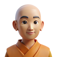 serene rustic Portrait of a Serene Monk with a Shaved H genuine png