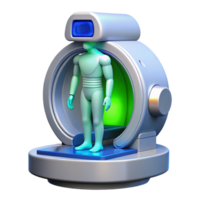 serene modern A Futuristic Medical Scanner Analyzing A png