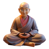 dramatic abstract Portrait of a Serene Monk in Flowing Robe genuine png