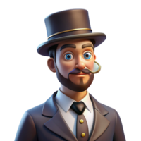 vibrant modern Portrait of a Sophisticated Gentleman Wit professional png
