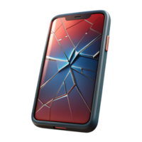 dramatic modern Cracked Smartphone Screen Displaying a Message exclusive png