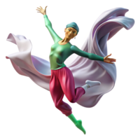magnificent rustic Portrait of a Dancer in Mid Leap with Flo detailed png
