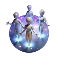 elegant abstract A Group of Celestial Beings Floating Amon high quality png