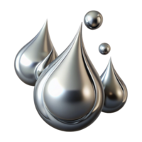 beautiful minimalist Liquid Mercury Droplets Morphing Into Abs genuine png