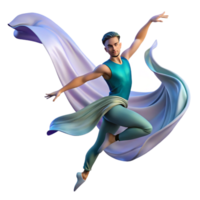 extraordinary modern Portrait of a Dancer in Mid Leap with Flo png