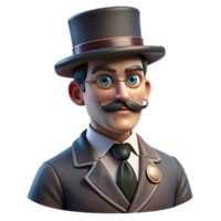 dramatic modern Portrait of a Sophisticated Gentleman Wit high quality png