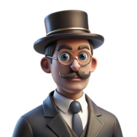 serene artistic Portrait of a Distinguished Gentleman Wit high resolution png