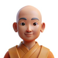 dramatic rustic Portrait of a Serene Monk with a Shaved H detailed png