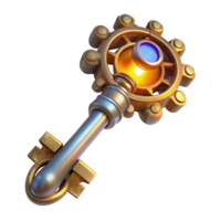 wonderful modern A Steampunk Key with Intricate Gears and F premium png