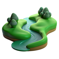stunning rustic A Winding River Flowing Through a Green Va high resolution png