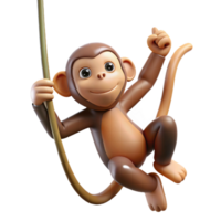 extraordinary minimalist A Playful Monkey Swinging from a Vine J high resolution png