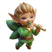 vibrant rustic A Mischievous Pixie Playing a Flute in A exclusive png
