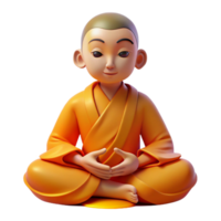wonderful traditional Portrait of a Contemplative Monk in Orang high resolution png
