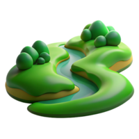 vibrant rustic A Winding River Flowing Through a Green Va genuine png