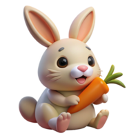 extraordinary abstract A Fluffy Bunny Rabbit Nibbling on a Carrot original png