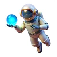 wonderful modern A Lone Astronaut Clad in a Bioluminescen detailed png