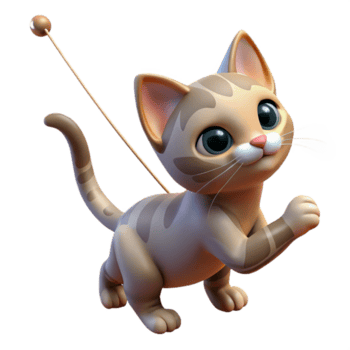 wonderful abstract A Playful Kitten Batting at a String Sof png