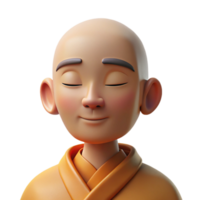 stunning abstract Portrait of a Serene Monk with a Peaceful authentic png