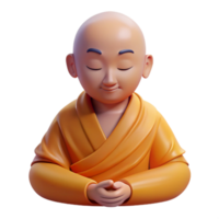 serene abstract Portrait of a Serene Buddhist Monk Medi premium png