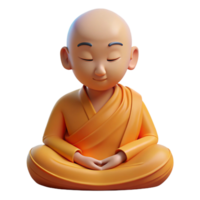 dramatic abstract Portrait of a Serene Buddhist Monk Medi high quality png