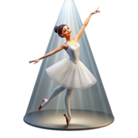 magnificent abstract Portrait of a Ballerina in a Flowing Whi professional png