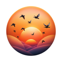 wonderful rustic A Flock of Birds Silhouetted Against A high resolution png